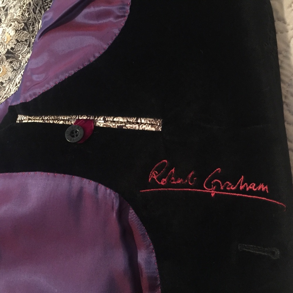 NWT Robert Graham Black Velvet Sports Coat Jacket